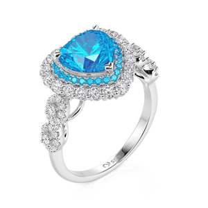 แหวน Jeulia Custom Double Halo Heart Infinity Promise พร้อมพลอยทรง Princess Cut - Product Image 2