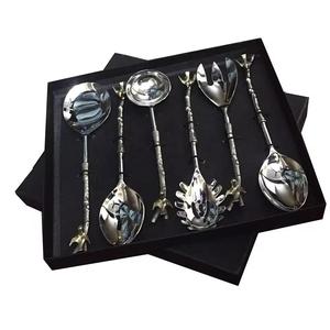 Ensemble de couverts en acier inoxydable à poignée conçue par tige Matériau en acier inoxydable miroir Durable pour les repas quotidiens Occasions spéciales - Product Image 2