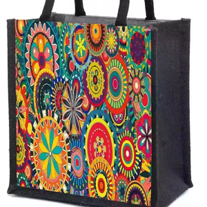 Sacs en jute imprimés écologiques Textiles et produits en cuir à prix économique disponibles à la vente - Product Image 1