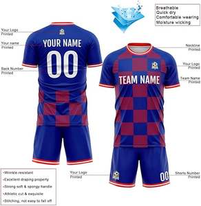 Uniformes de fútbol transpirables de alta calidad Set Custom Blue Pink Yellow Green Color Men's Team Soccer Wear Kits - Product Image 6