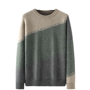 Suéter de punto holgado informal para hombre, ropa de calle tejida con cuello redondo, Jersey de punto, suéter informal para hombre - Product Image 2