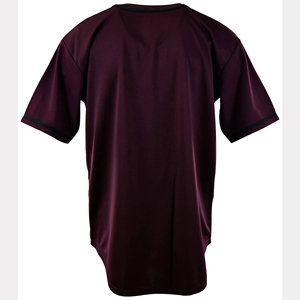 Maillots de baseball noirs brodés avec logo personnalisé, bordure rose, rayures fines, taille grande pour hommes - Product Image 2