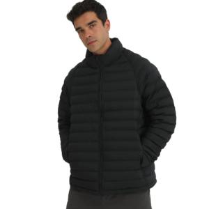 Veste d'hiver décontractée unisexe en duvet avec fermeture éclair et col montant, vêtement emballé, directement de l'usine - Product Image 4