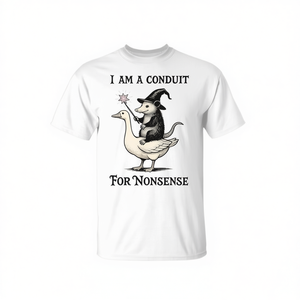 T-shirt Promozionale I'm a Conduit for Nonsense Opossum Meme Humor per Ragazzi e Ragazze - Product Image 2