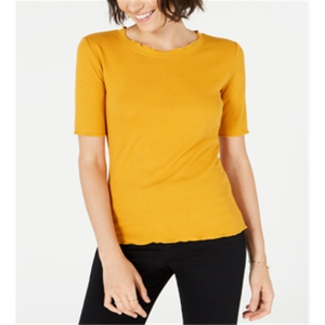 Haut en tricot à col rond et manches longues pour femme, taille XL, couleur jaune coquelicot, de la marque Maison Jules - Product Image 1