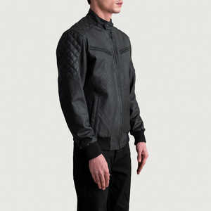 Diseño superior 100% Chaqueta de invierno de cuero de alta calidad para hombre Manga completa personalizable con cuello levantado Precio razonable - Product Image 3