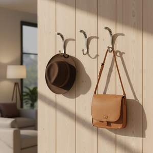 Crochet mural en fer robuste et personnalisé |   Crochet mural décoratif finition polie pour vêtements, serviettes et sacs - Product Image 3