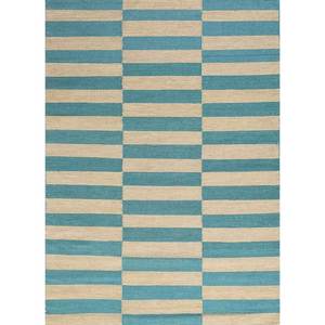 Alfombra Alhambra Dorada de Lana Tejida Plana, Rectangular, a Rayas, Hecha a Mano, de Yute, para Pasillo, Dormitorio o Sala, Modelo DWRM-176 - Product Image 1