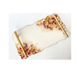 Plateau de service en résine époxy Accessoires de salle de bain de cuisine Plateau en résine de style antique Personnaliser la taille Vente chaude - Product Image 2