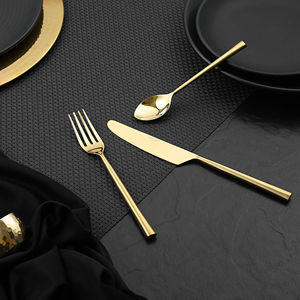 Juego de cubiertos de acero inoxidable con diseño mate para hoteles, restaurantes, banquetes, fiestas, acabado mate, cuchara, tenedor, cuchillo, vajilla, conjunto de cubiertos de acero inoxidable con diseño mate, 1 unidad - Product Image 3
