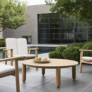 Mobilier de jardin d'extérieur Table ronde Café en bois de teck-Jere - Product Image 6