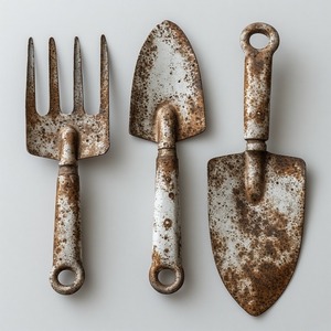 Couteau d'élagage en fer élégant en vernis patiné fait à la main art conçu pour l'utilité et le jardin saisonnier décoratif rustique - Product Image 2