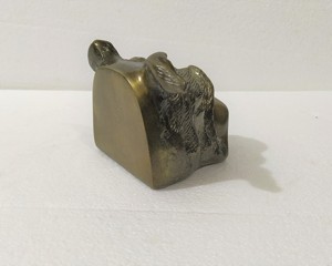 Vintage Bronce Acabado Bull Dog Metal Sujetalibros Par Artesanía Decorativa Metal Artesanía - Product Image 4