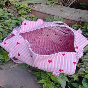 Sac de voyage décontracté de luxe matelassé à la machine, imprimé bohème d'été, imprimé à la main, en coton, sac de sport tendance, grande capacité - Product Image 4