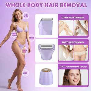 Kit de Depilación Corporal Eléctrico para Mujer, Recargable, Resistente al Agua, Indoloro, para Rostro, Pubis, Brazos, Piernas, Axilas y Zona del Bikini - Product Image 4