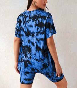 Conjunto de pijama de Modal de dos piezas de moda para mujer, pantalones cortos informales de manga corta con logotipo en la parte delantera, ropa para el hogar, conjunto de 2 piezas para mujer - Product Image 3