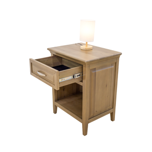 Table de chevet en bois massif au design moderne de marque ADELA avec rangement mobilier de chambre à coucher prêt à assembler pour appartement prix d'usine - Product Image 1