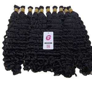 100% Vierge Remy Extension de Cheveux Humains Ondulés Profondes En Vrac Trame Teints Cheveux Indiens Meilleure Qualité - Product Image 2