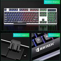 OEM clavier Jertech personnalisé K358 clavier de bureau optique RVB LED arc-en-ciel rétro-éclairé clavier de jeu filaire pour ordinateur