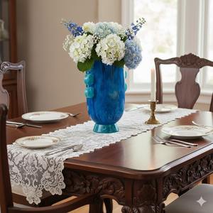 Jarrón Floral Moderno de Resina Azul, Artesanía de Lujo, Ecológico, Centro de Mesa para el Hogar, Mesa de Comedor y Decoración de Bodas - Product Image 2