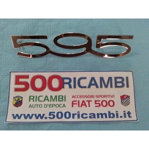 Pegatinas Metálicas para Capó de Motor de Coche Abarth 595 Cromata Coofano Grande Fiat 500 D F L R SCRITTA - Product Image 1
