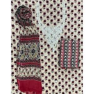 Salwar Kameez de Algodón Estampado sin Coser, Vestido Indio de Estilo Pakistaní para Fiestas, con Cuello y Material de Tela Lawn - Product Image 1