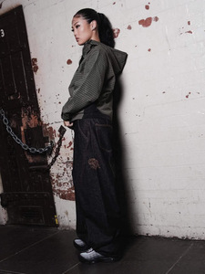 Jeans décontractés amples unisexes style européen et américain, pantalon Y2K à jambes larges style hip-hop américain avec empiècements - Product Image 2