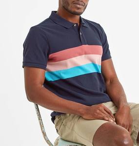 Polos atléticos con logotipo personalizado de algodón al por mayor, polos de manga corta lisos de alta calidad a precio barato, Polo para hombre con bloque de color para exteriores - Product Image 4