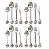 Ensemble de couverts en acier inoxydable doré avec manche torsadé en spirale pour les mariages, les restaurants, les hôtels, les services de table