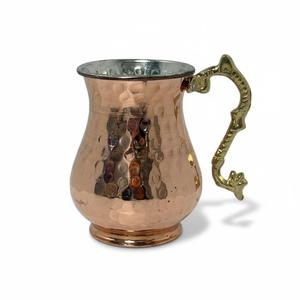 Carafe vintage à pieds en cuivre avec tasse à babeurre - Product Image 5