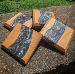 Posavasos de madera de resina epoxi, posavasos de madera ecológico redondo personalizado, precio al por mayor - Product Image 6