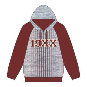 Année de fondation KAP gris pull à capuche marron manches raglan fines rayures mélange de coton grec fraternité vêtements Divine Nine HBCU - Product Image 2