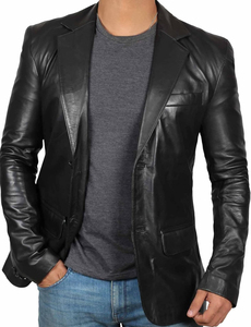 Abrigo de piel auténtica con cuello vuelto personalizable para hombre, chaqueta de moda, estilo gabardina elegante para clima nublado, abrigo de cuero - Product Image 5