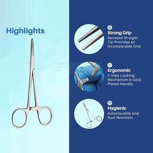 Pinzas para Arterias Spencer Wells de Alta Calidad, 4 cm, Rectas y Curvas, Instrumentos Quirúrgicos ORL, Pinzas para Arterias - Product Image 4