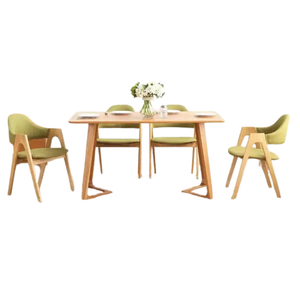 Chaise à coussins en tissu rembourré naturel Mobilier d'extérieur et d'intérieur Accoudoir Café Restaurant Chaise de salle à manger en bois - Product Image 6