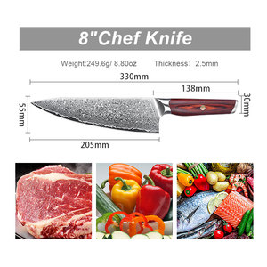 Couteau de chef de cuisine style japonais en acier Damas à lame ultra tranchante personnalisé de qualité supérieure OEM ODM Service - Product Image 2