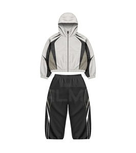 Chándal Cortavientos 2025, Pantalón Elástico y Chaqueta con Capucha, Impermeable, 100% Nailon, Paneles con Logotipo Personalizado, Chándal Cortavientos de Trabajo - Product Image 4