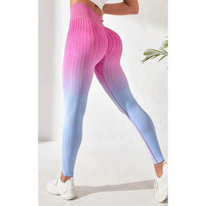 Mallas de yoga multicolores ajustadas de cintura alta con logotipo personalizado de alta calidad a la venta - Product Image 1