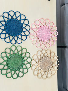 Assiette en rotin faite à la main rustique ronde plateau de panier décoratif naturel écologique pour cuisine salle à manger nourriture pain Fruits - Product Image 5