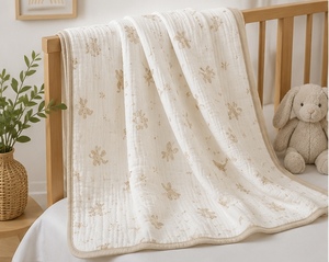 Wholesale Baby Muslin Gauze <b>Blanket</b> 100% Cotton Soft Breathable Lightweight Printed Infant Swaddle <b>Wrap</b> Turkish Textile Denizli - Product Image 6
