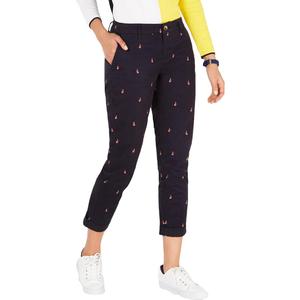 Pantaloni Chino Tommy Hilfiger da Donna Blu Navy con Stampa Nautica, Vita Alta, Casual, in Cotone, Traspiranti e con Design Stropicciato, Taglia 8 - Product Image 1