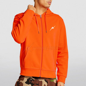 Sudaderas con capucha para hombre de alta calidad Ropa de invierno Cremallera Diseño simple liso Impreso Calentamiento ligero Disponible Color naranja 3XL 6XL - Product Image 3
