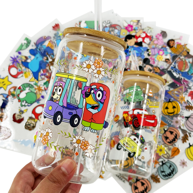 Product Stickers Printing Service Uv Labels Roll Satin Polyester Thermal Sticker Niimbot M3 Label Cup Transfer Uv Sticker