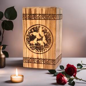 Wooden Urns <b>for</b> Human Cremation <b>Box</b> Funeral Tree <b>of</b> Life Adult <b>Ashes</b> Personalized Urn - Product Image 4