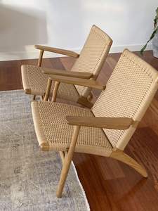 Rattan Chair Single <b>Sofa</b> Simple Japanese Back Armchair with Solid <b>Wood</b> <b>Frame</b> - Product Image 2