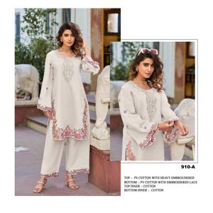 Costume Salwar en coton PV de qualité supérieure Tissu doux et respirant avec Designer Kurti pour femme disponible à un prix abordable - Product Image 2