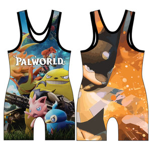 Traje de levantamiento de pesas de invierno impreso sublimado de alta calidad, camiseta de lucha libre estirable de compresión, pista de Color de contraste Unisex - Product Image 2