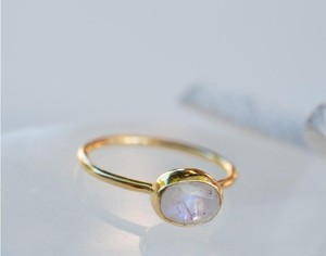 Golden <b>Moonstone</b> <b>Ring</b> Gold Plated Over 925 Sterling Silver Handmade June Birthstone Boho Bohemian Jewelry Gift Idea For Her - Product Image 1