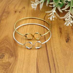 กำไลข้อมืออินฟินิตี้กำไลข้อมือคู่รักสุดประณีตกำไลข้อมือ925สเตอริงเงินและทองเรียงซ้อนของขวัญเครื่องประดับมินิมอล - Product Image 4