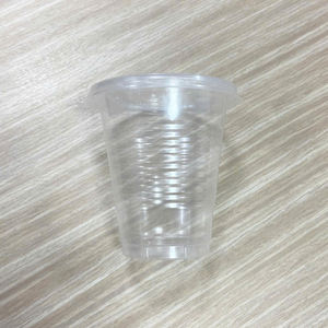 Quang Quan 85mm 280ml gobelets en plastique PP jetables à simple paroi à rayures transparentes avec couvercles pour tasses d'échantillons de sauce au lait de thé à bulles de jus - Product Image 4